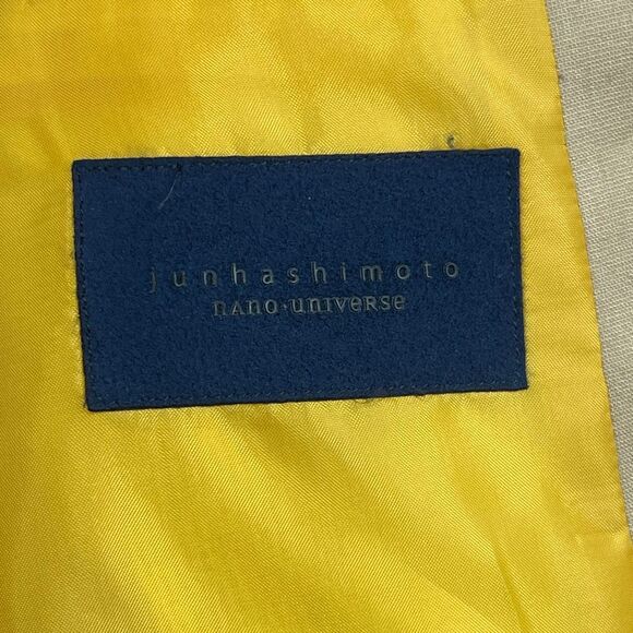 Jun Hashimoto Tan Two Button Linen Blend Blazer Tailored Jacket Size Medium - Picture 5 of 12